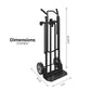 Steel 2 in 1 Hand Truck with 800 lb Weight Capacity - Black / blue