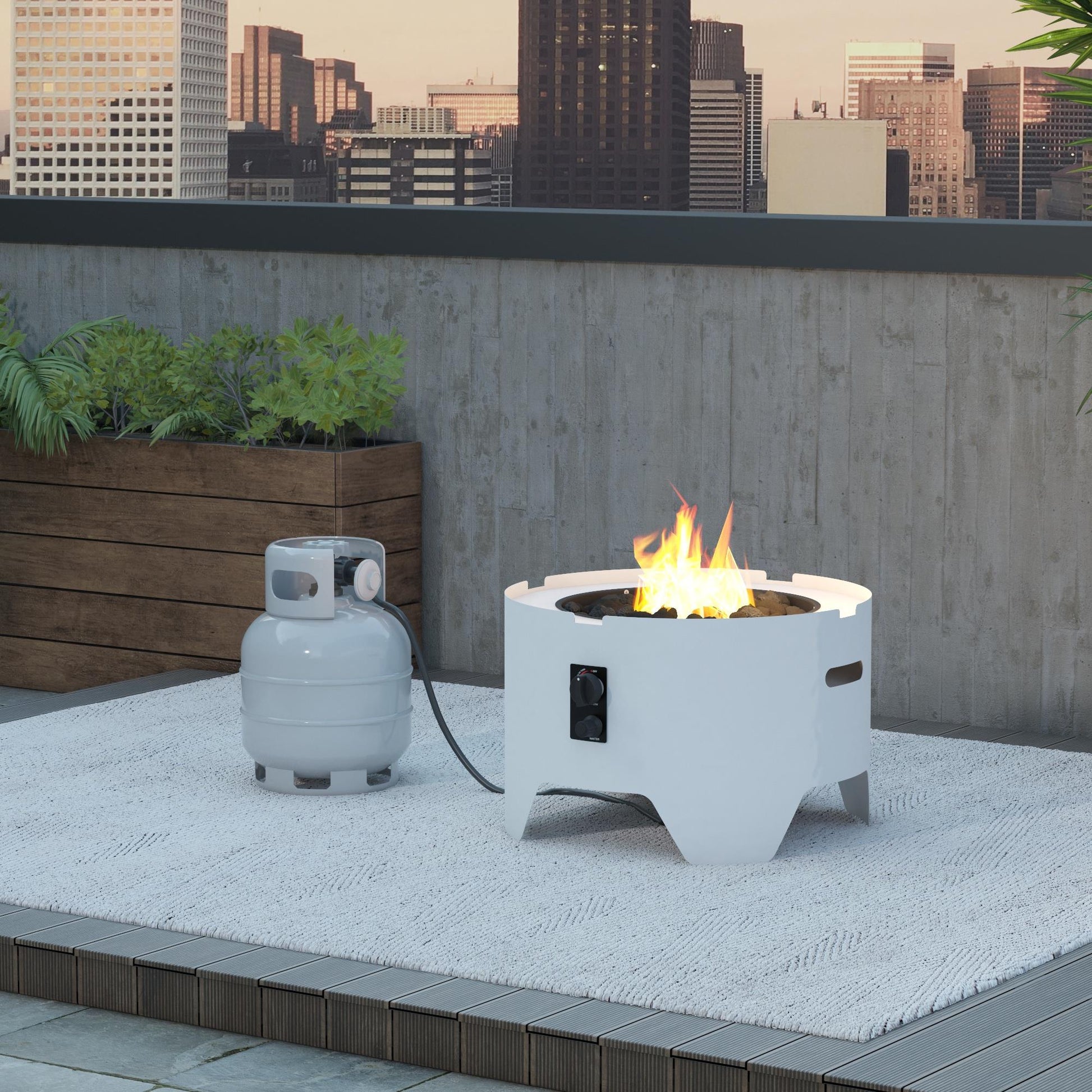 Astra Collection Fire Pit - White