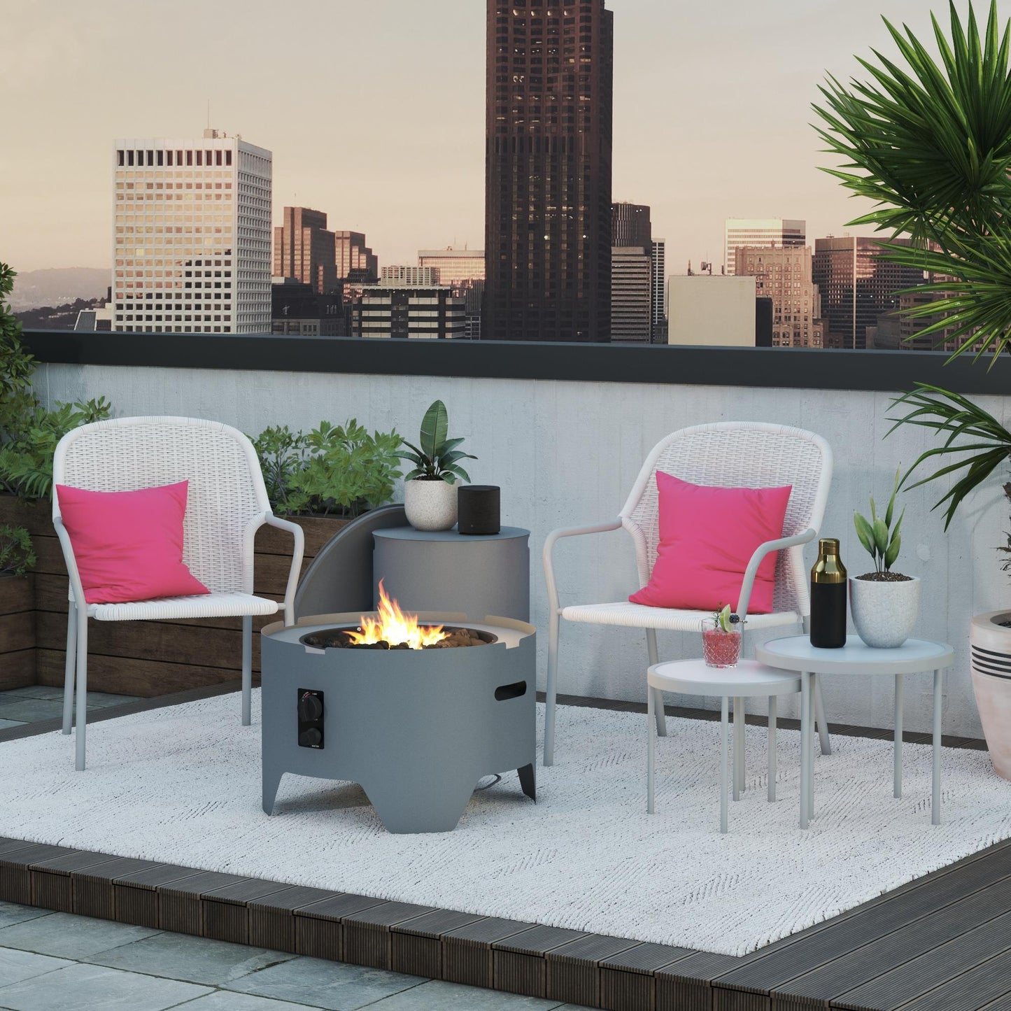 Astra Collection Fire Pit - Dark Gray