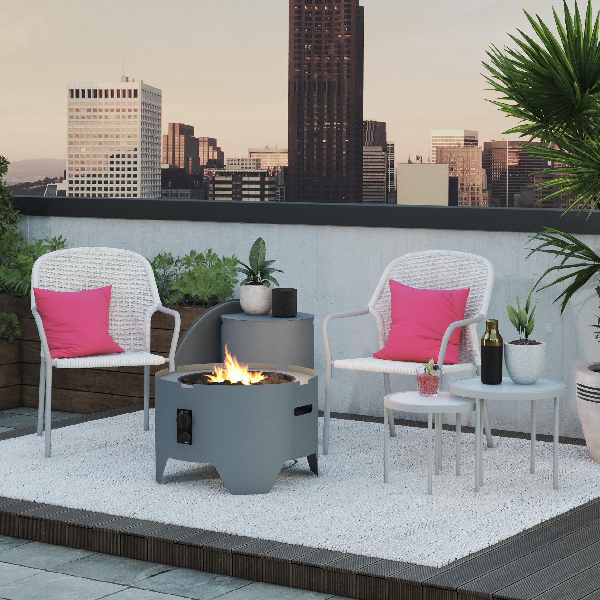 Astra Collection Fire Pit - Dark Gray