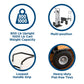 2 in 1 Commercial Use Hybrid Handtruck, 1000 lb/800 lb Weight Capacity - Silver