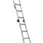 2-in-1 Step and Extension Ladder with 300-lb Weight Capacity - Silver Metallic