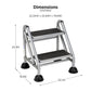2 Step Commercial Rolling Step Ladder with Suction Cup Stabalizers - Grey/Grey/Blue
