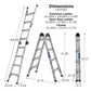 2-in-1 Step and Extension Ladder with 300-lb Weight Capacity - Silver Metallic