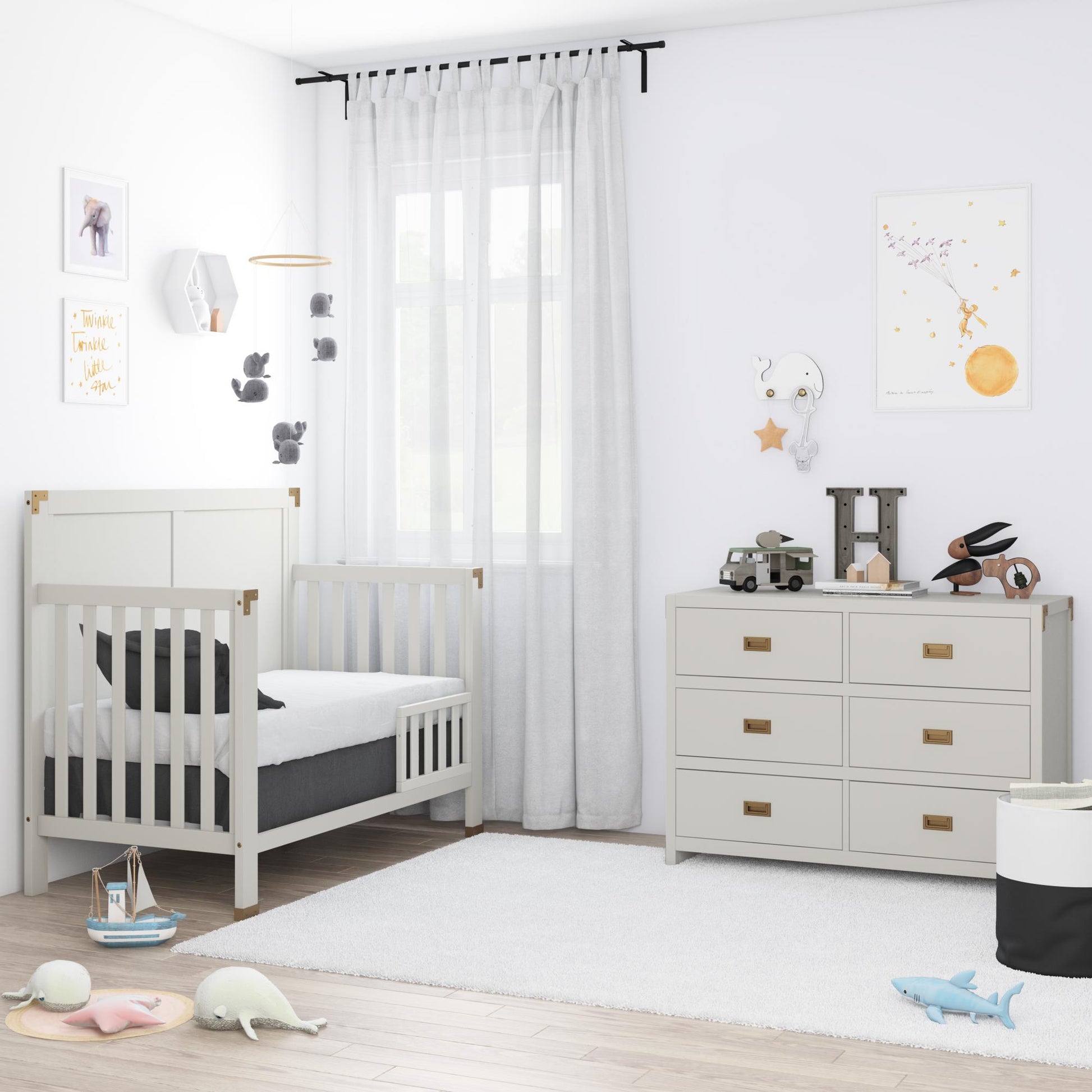 Miles Toddler Guardrail to Convert Crib into a Toddler Bed - Graphite Grey