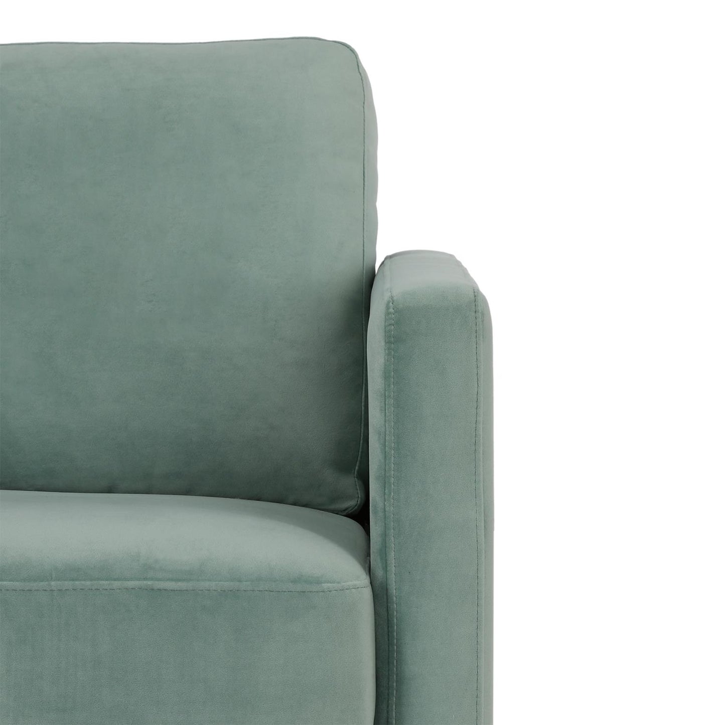 Highland 72 Inch Velvet Sofa with Matching Pillows - Seafoam Green