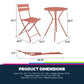 Brennan 3 Piece Bistro Set with 2 Folding Chairs - Sunbaked Orange