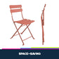 Brennan 3 Piece Bistro Set with 2 Folding Chairs - Sunbaked Orange