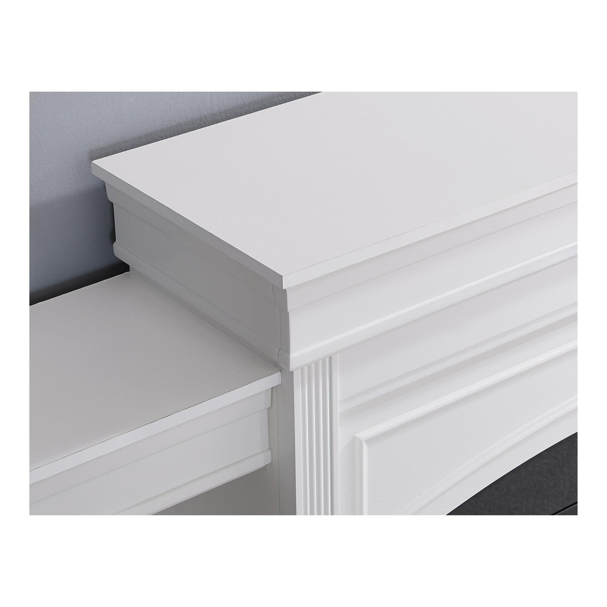Lamont Mantel Fireplace with Side Shelves and 26 Inch Fireplace Insert - White