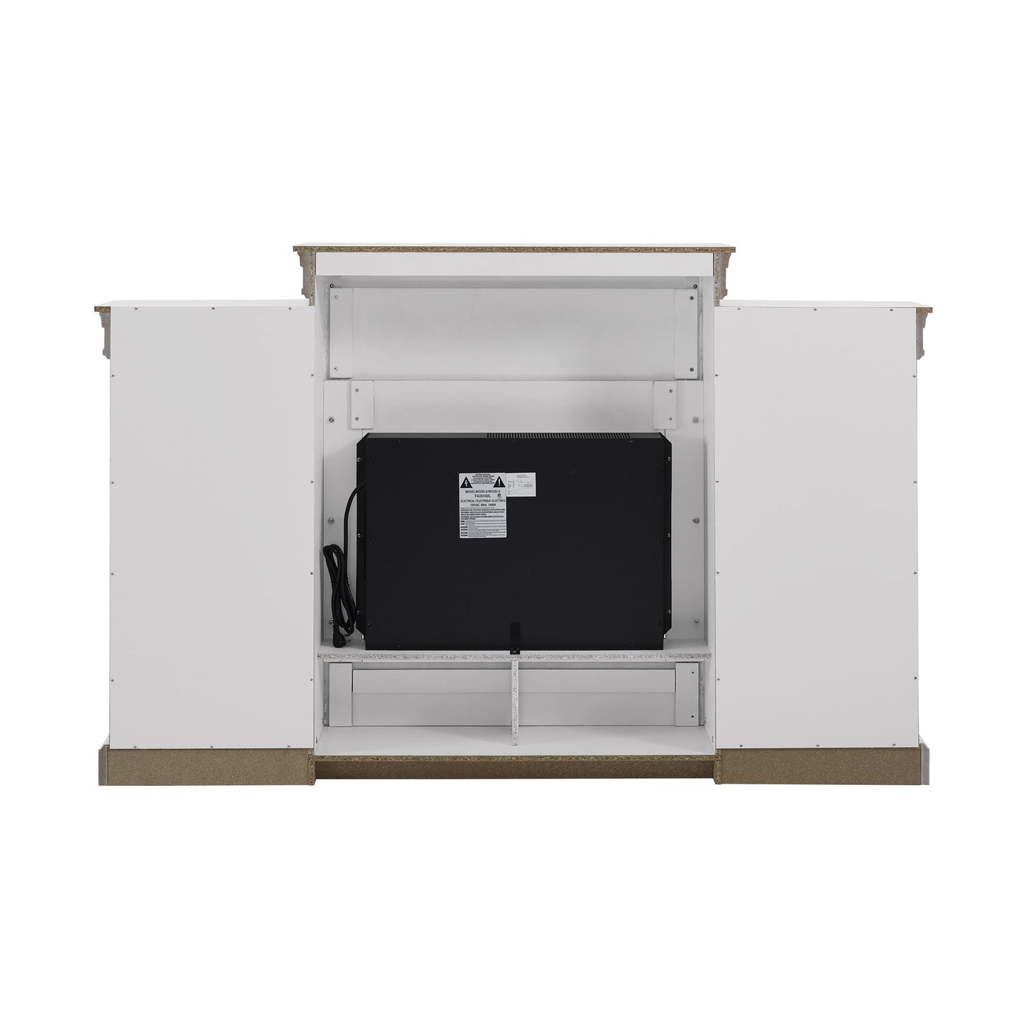 Lamont Mantel Fireplace with Side Shelves and 26 Inch Fireplace Insert - White