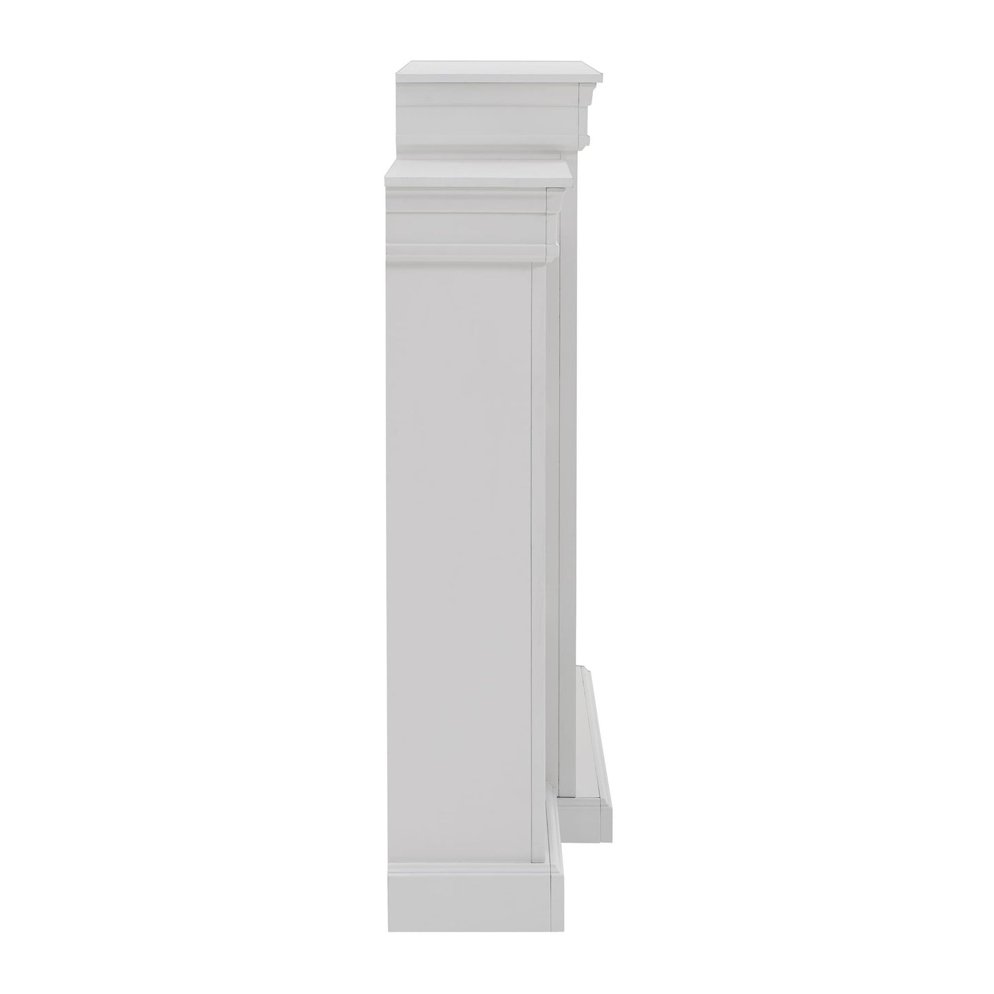 Lamont Mantel Fireplace with Side Shelves and 26 Inch Fireplace Insert - White