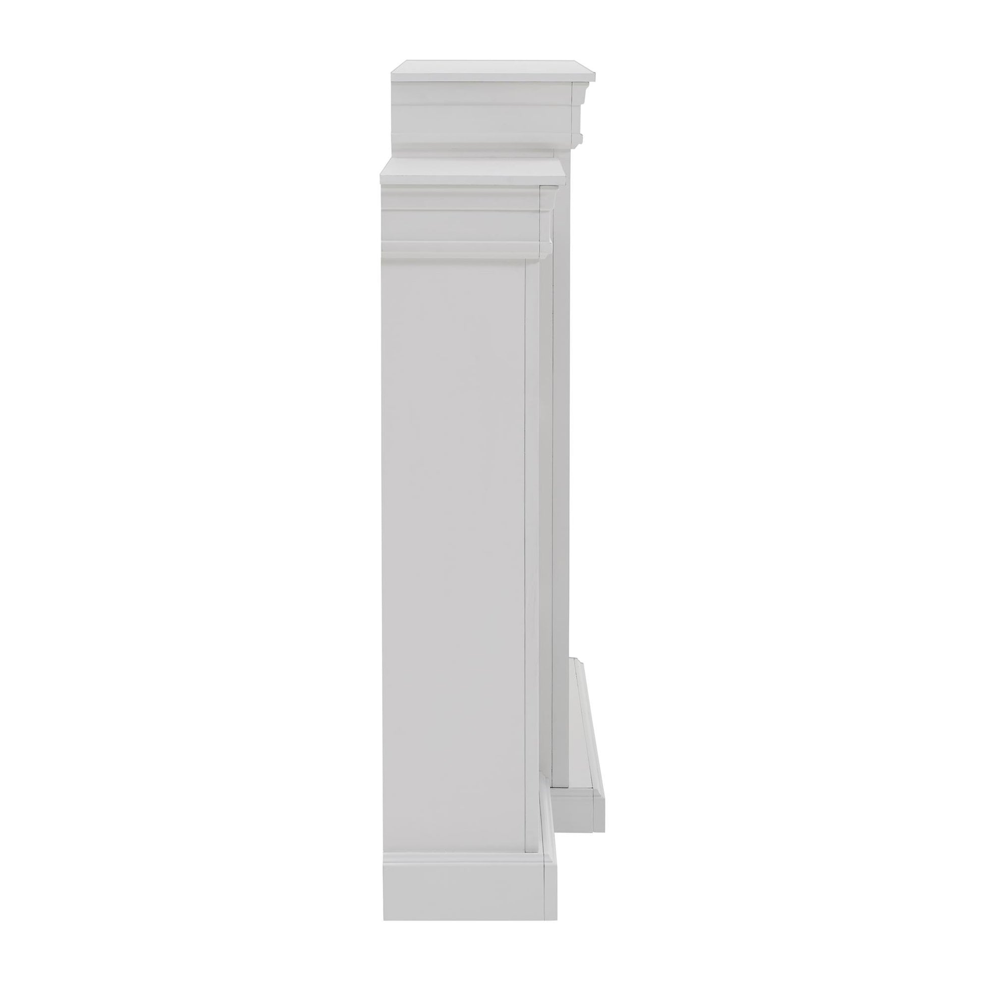Lamont Mantel Fireplace with Side Shelves and 26 Inch Fireplace Insert - White