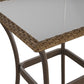 3 Piece High Top Bistro Wicker Patio Table and Chairs Set - Brown