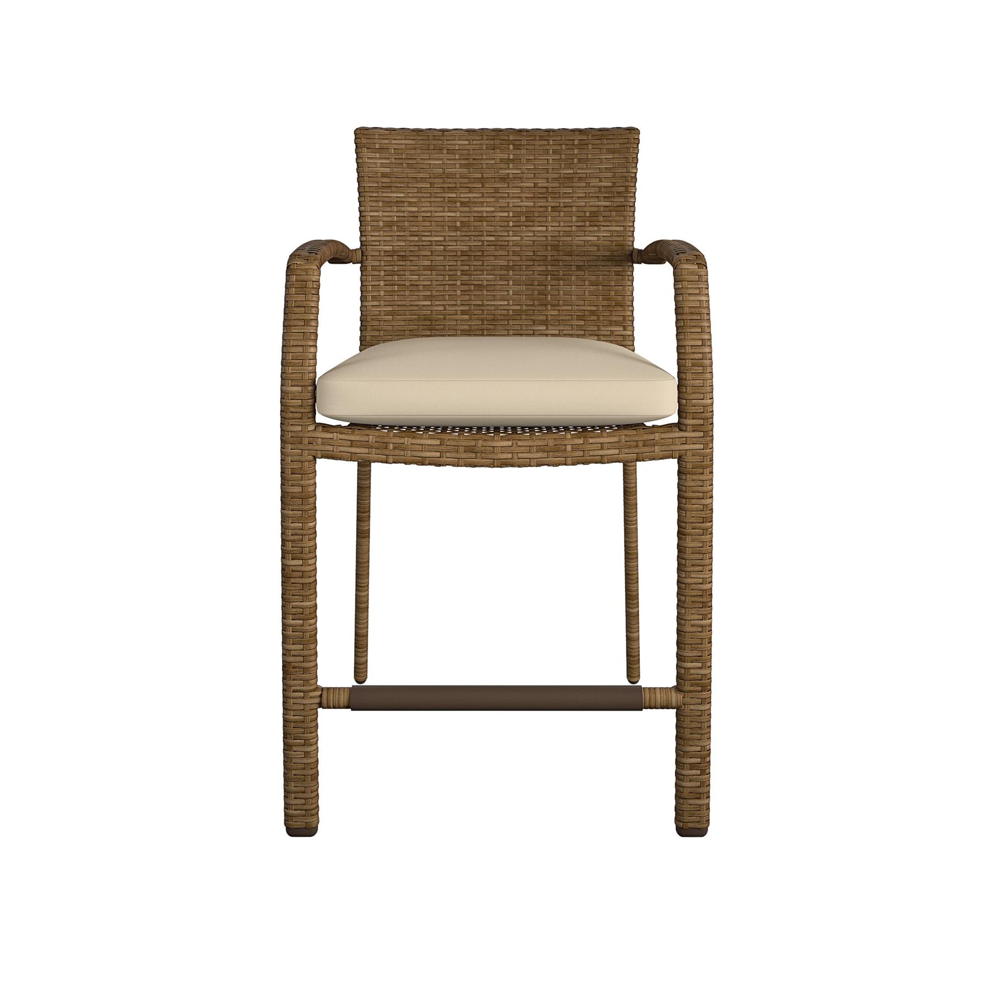 3 Piece High Top Bistro Wicker Patio Table and Chairs Set - Brown
