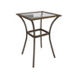 3 Piece High Top Bistro Wicker Patio Table and Chairs Set - Brown