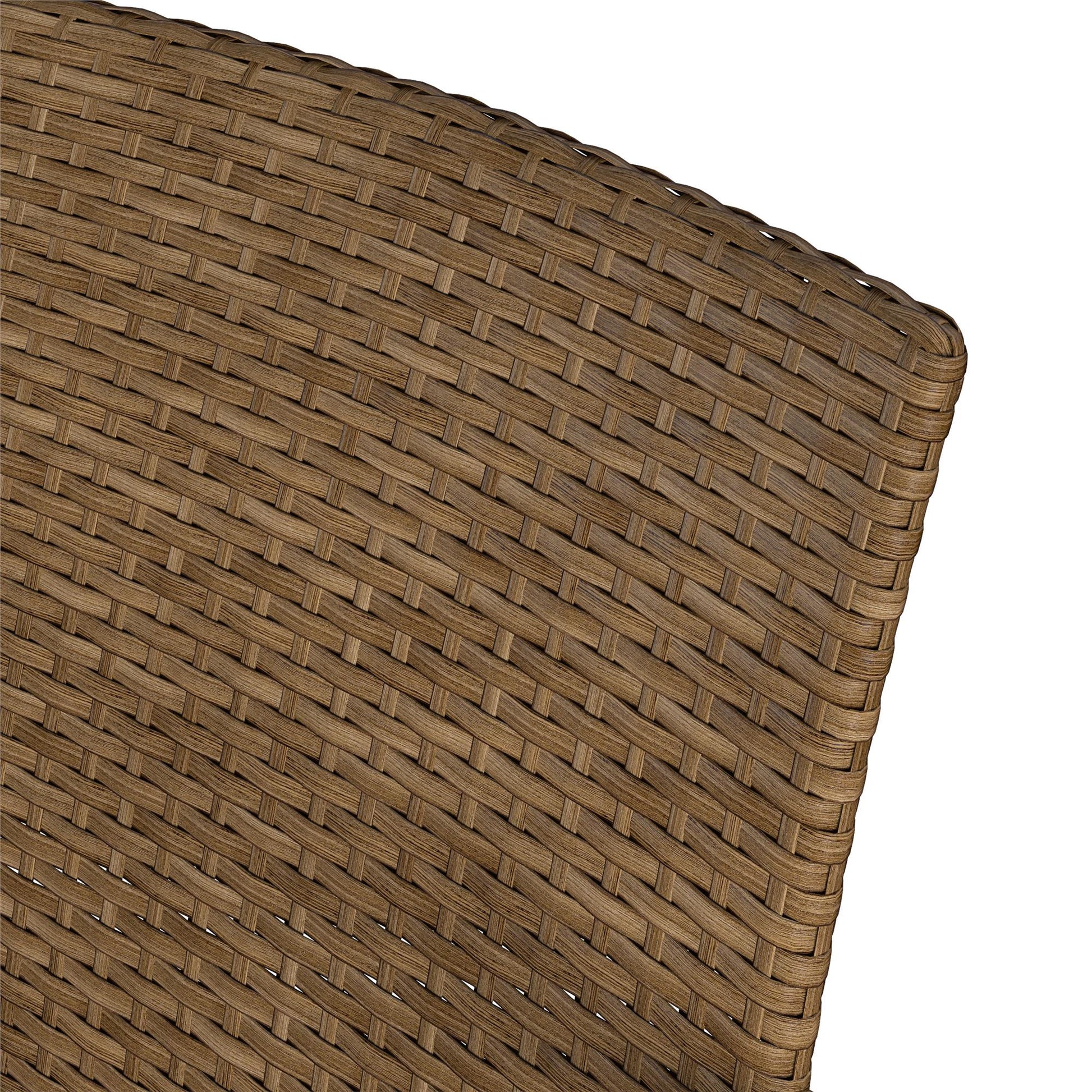 3 Piece High Top Bistro Wicker Patio Table and Chairs Set - Brown