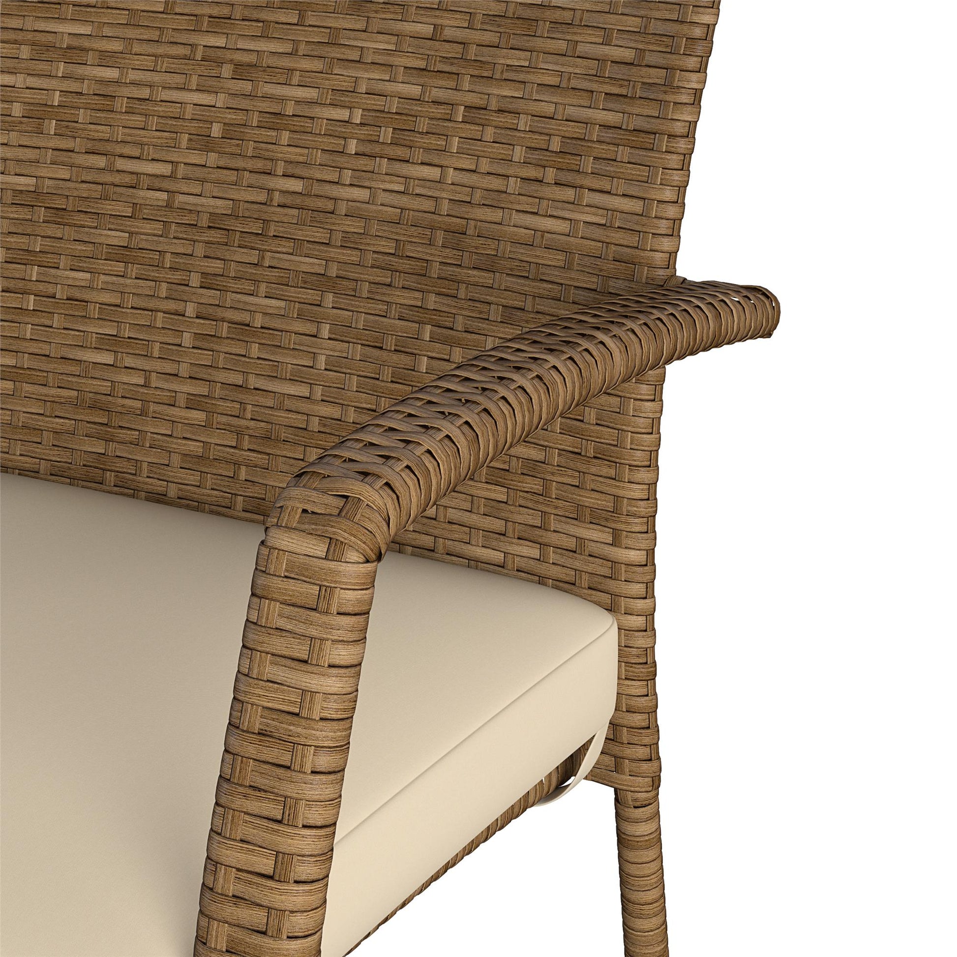 3 Piece High Top Bistro Wicker Patio Table and Chairs Set - Brown