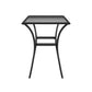 3 Piece High Top Bistro Wicker Patio Table and Chairs Set - Black