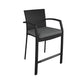 3 Piece High Top Bistro Wicker Patio Table and Chairs Set - Black