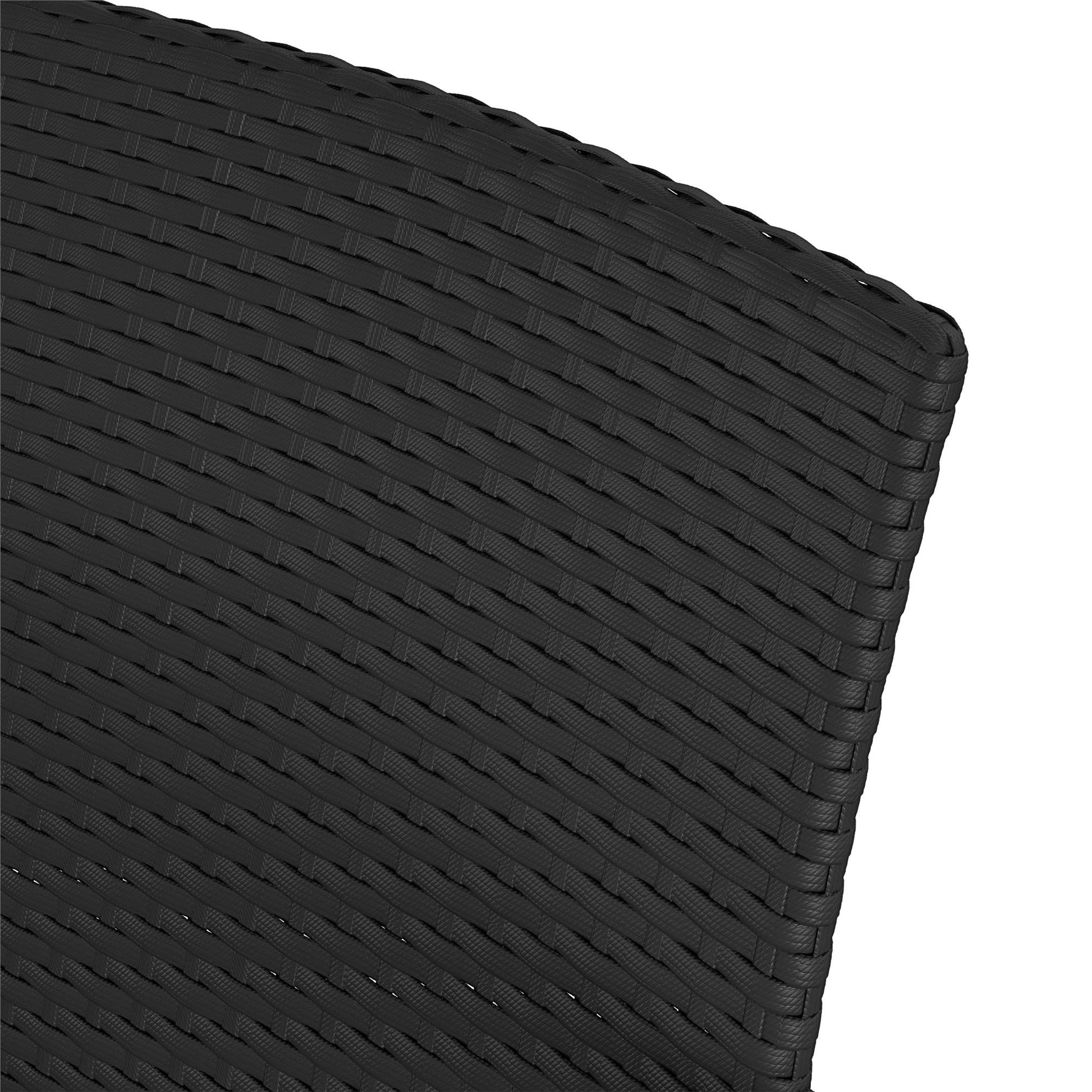 3 Piece High Top Bistro Wicker Patio Table and Chairs Set - Black