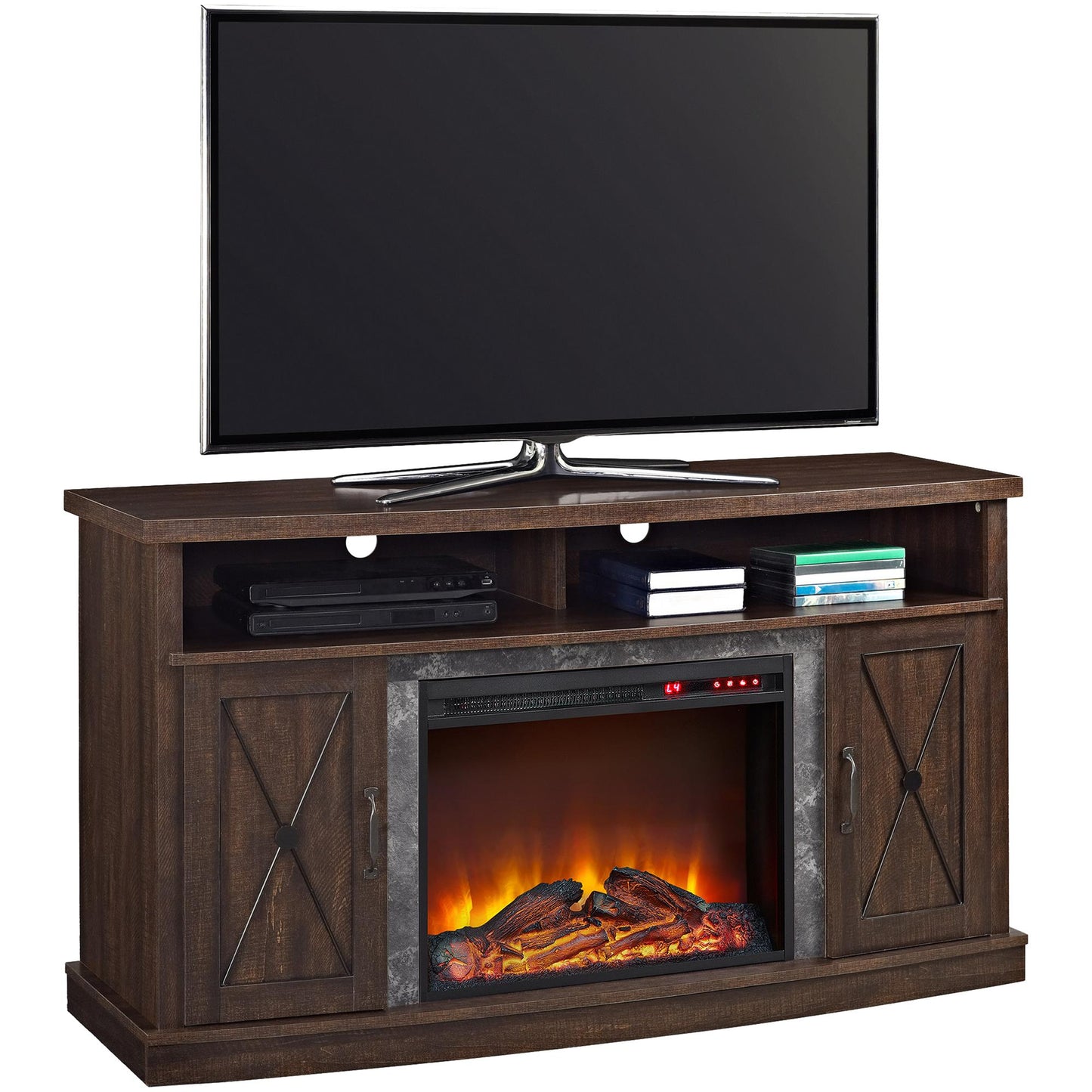 Barrow Creek Electric Fireplace TV Stand for TVs up to 60 Inch - Espresso