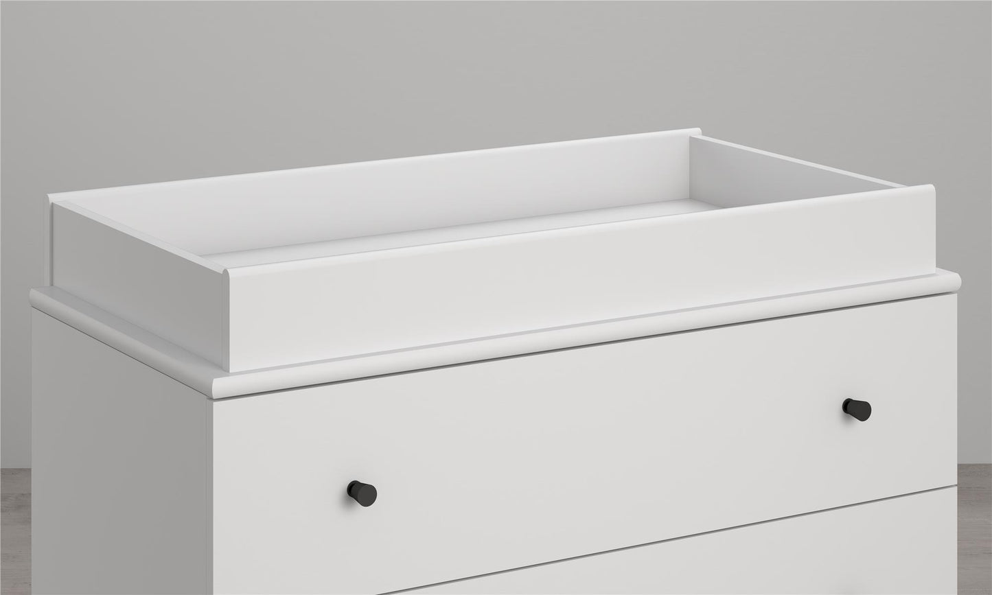 Poppy Changing Table Topper for Nursery Dresser - White