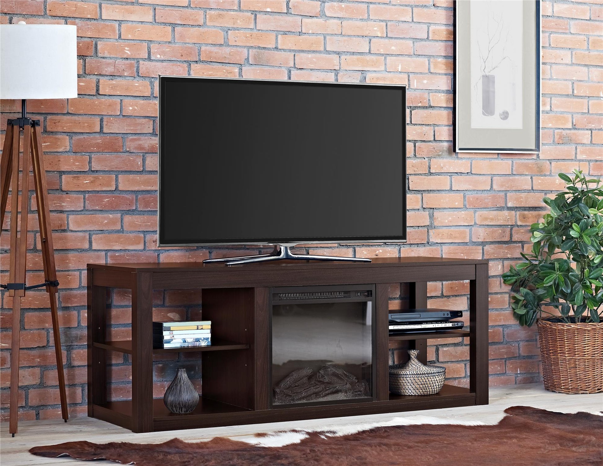 Parsons Electric Fireplace TV Stand for TVs up to 65 Inches - Espresso