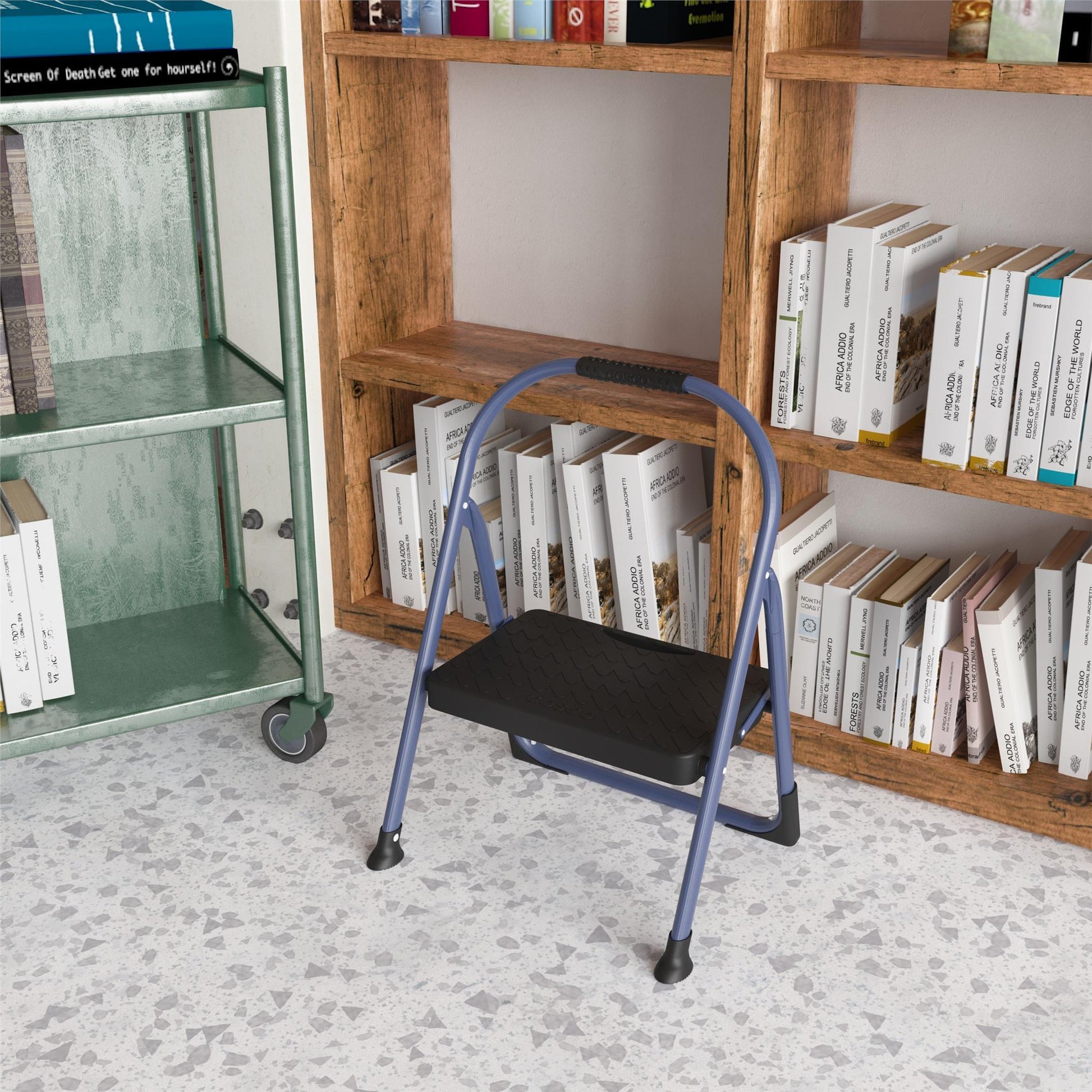 Multi-Step Folding Step Stool with 225 lb Weight Capacity - Navy - 1 Step 