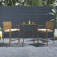 3 Piece High Top Bistro Wicker Patio Table and Chairs Set - Brown