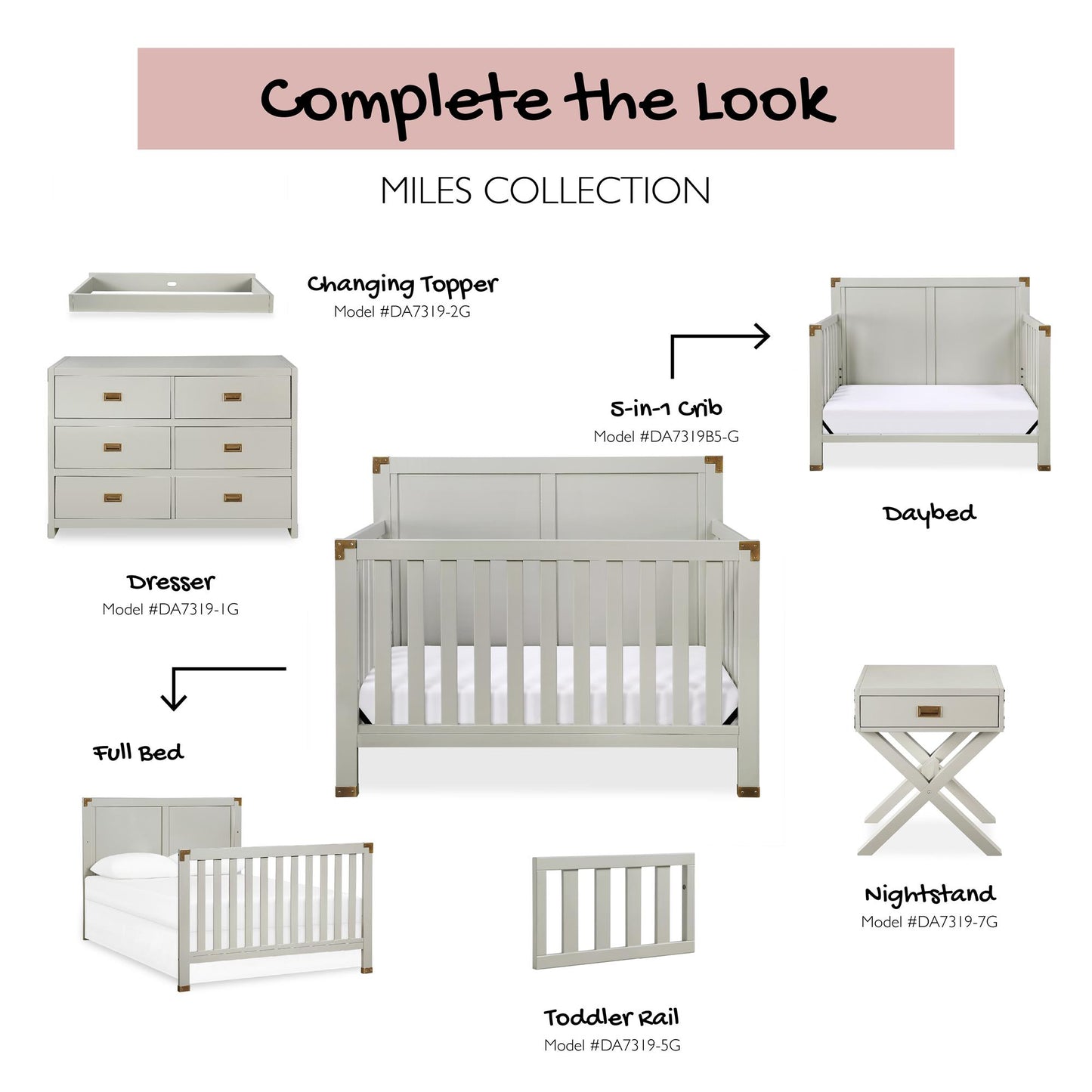 Miles Toddler Guardrail to Convert Crib into a Toddler Bed - Graphite Grey