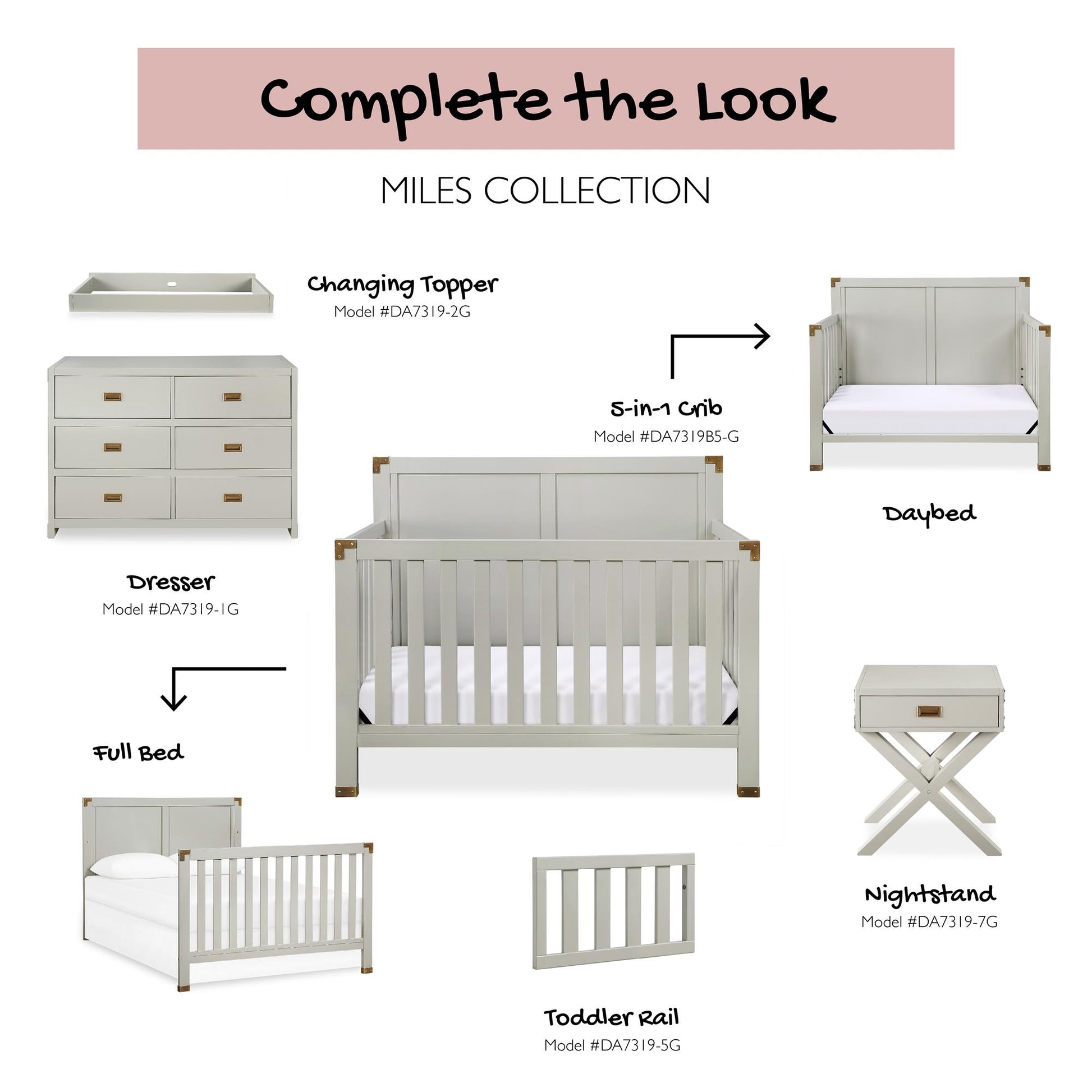 Miles Toddler Guardrail to Convert Crib into a Toddler Bed - Graphite Grey