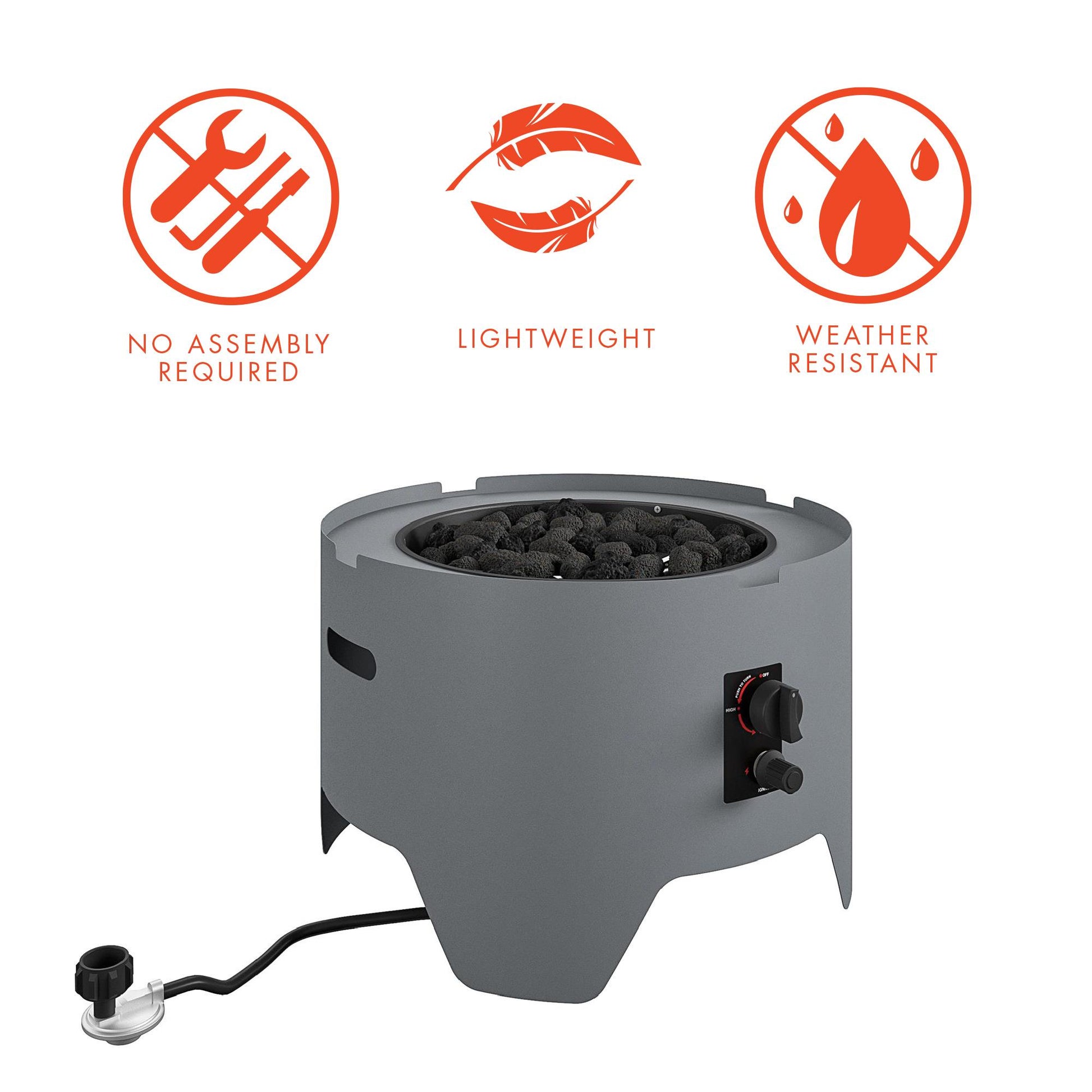 Astra Collection Fire Pit - Dark Gray