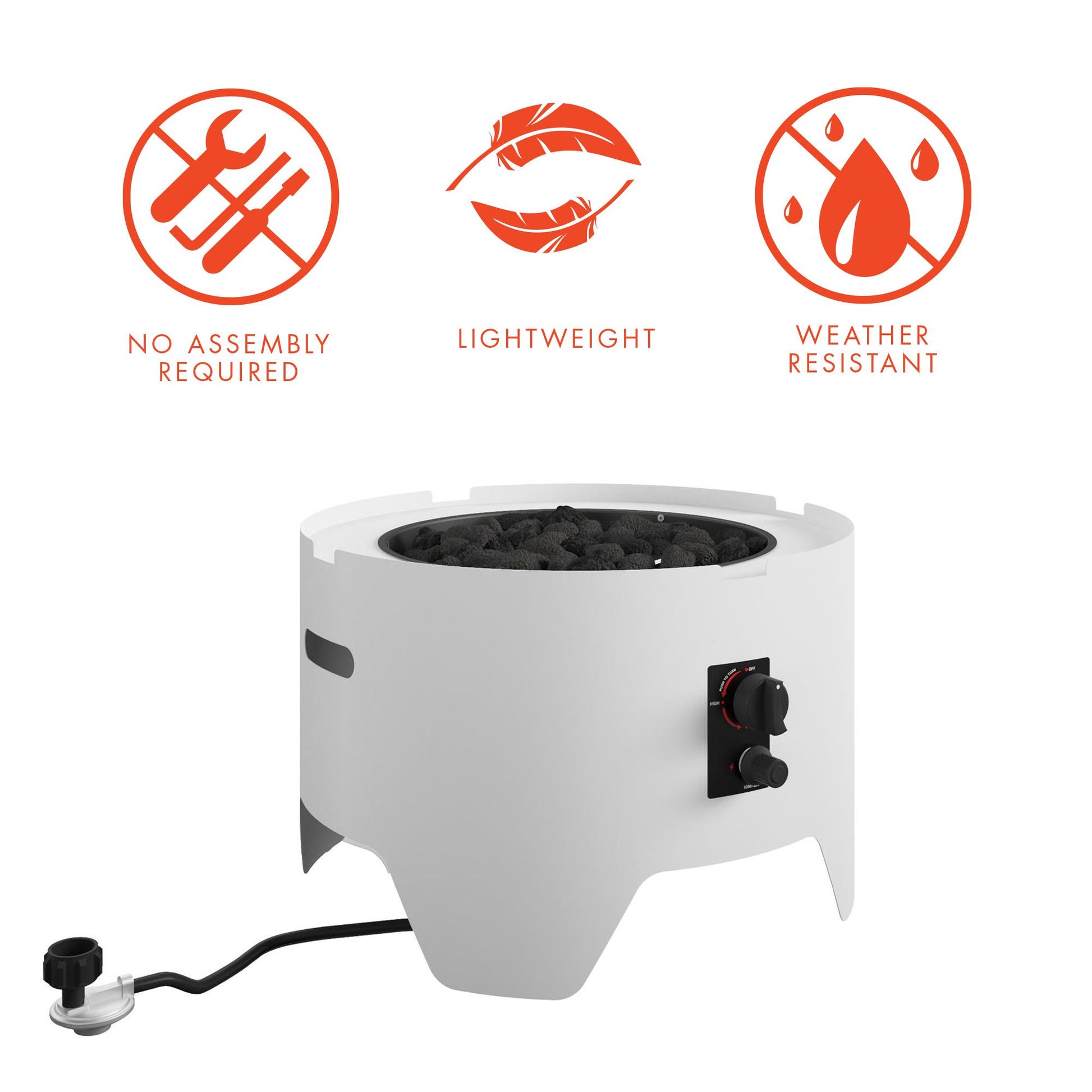 Astra Collection Fire Pit - White