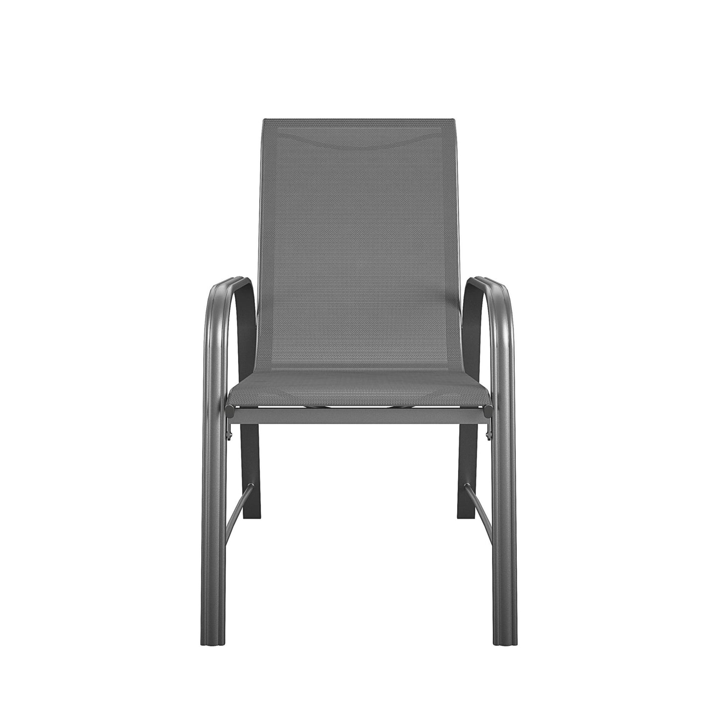 Paloma Outdoor Patio Dining Chairs with Weather Resistant Steel Frame, Set of 6 - Charcoal