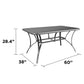 Paloma Patio Dining Table with Tempered Glass Top and Weather Resistant Frame - Charcoal