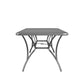 Paloma Patio Dining Table with Tempered Glass Top and Weather Resistant Frame - Charcoal
