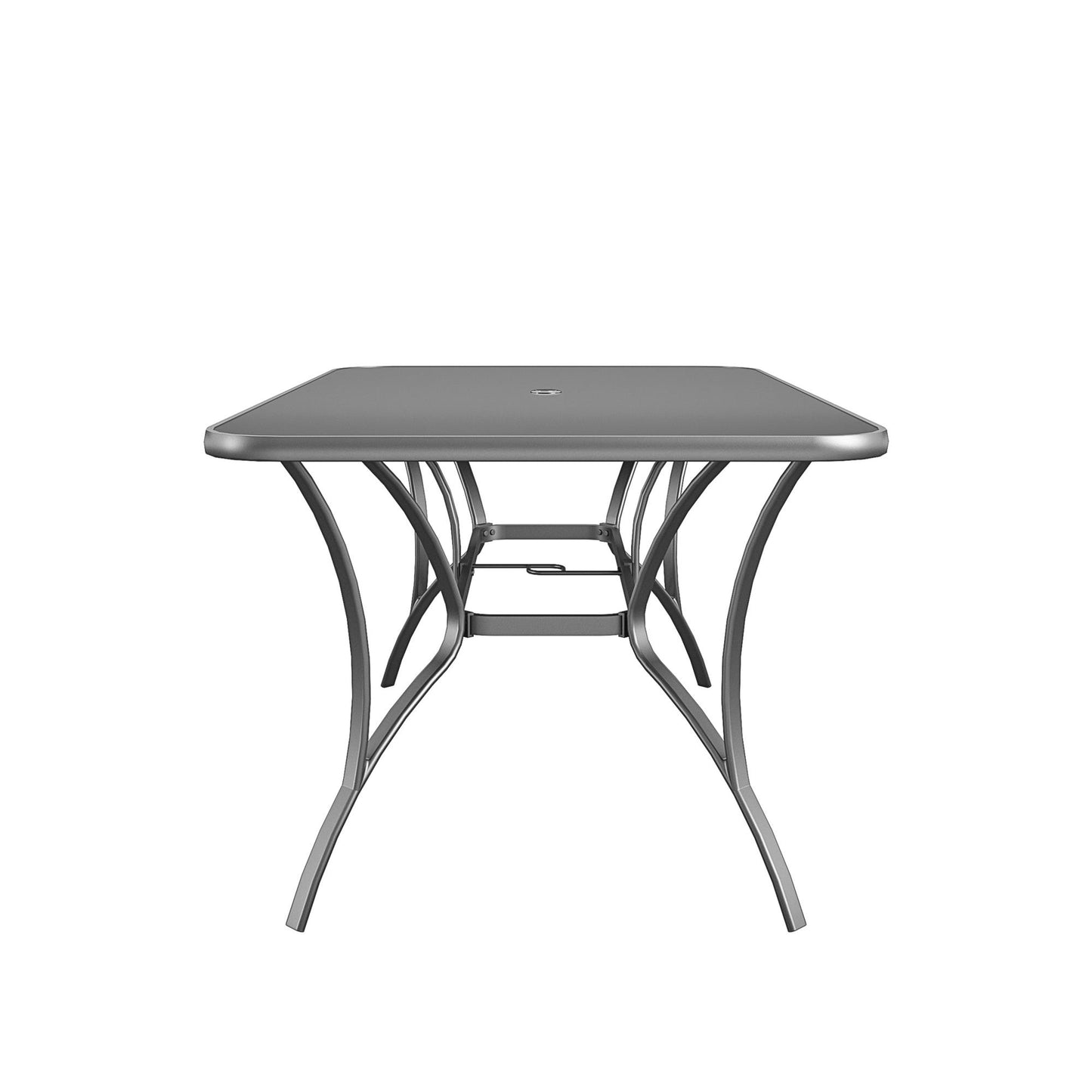 Paloma Patio Dining Table with Tempered Glass Top and Weather Resistant Frame - Charcoal