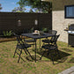 38.5 Inch Indoor and Outdoor Fold-in-Half Card Table with Handle - Black - 1-Pack