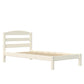 Braylon Twin Sized Wooden Bed Frame with Wood Slats - White