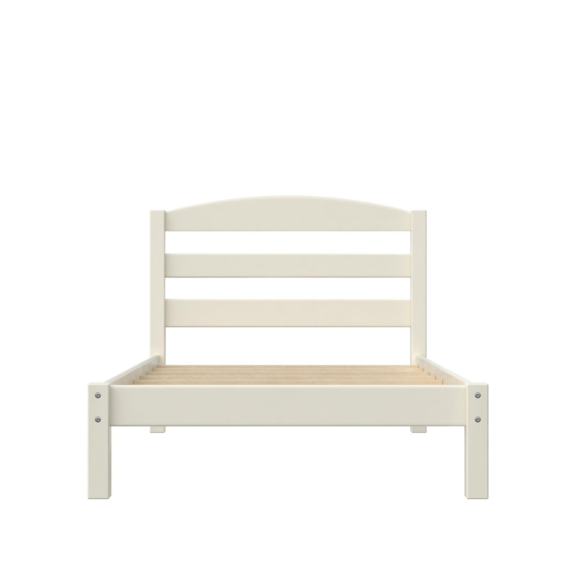 Braylon Twin Sized Wooden Bed Frame with Wood Slats - White
