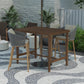 Counter Height Patio Bar Dining Table with Weather Resistant Frame - Brown