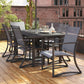 Patio Dining Chairs with Armrests and Sled Legs, Set of 6 - Light Gray