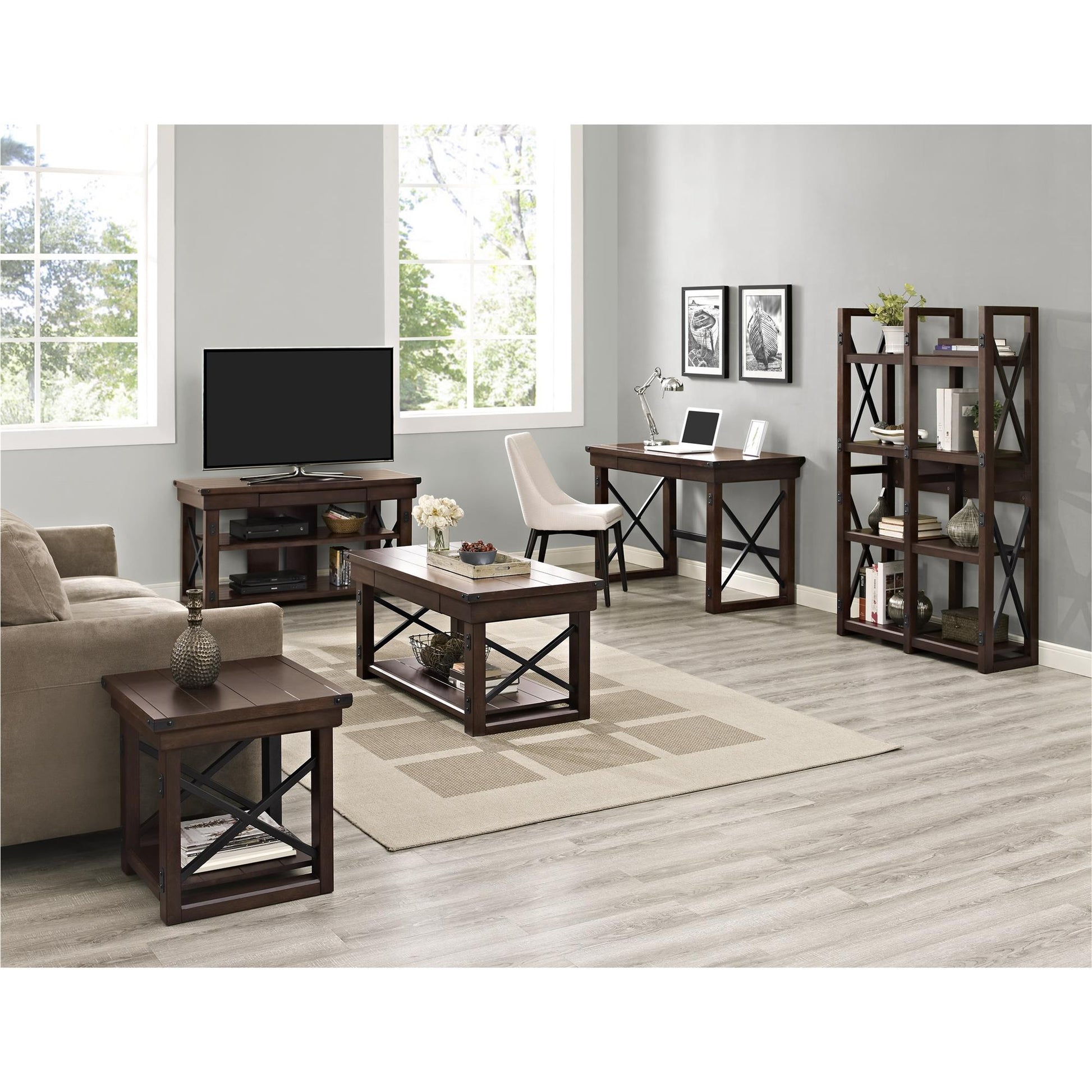 Wildwood Wood Veneer Computer Desk with Storage Drawer - Espresso