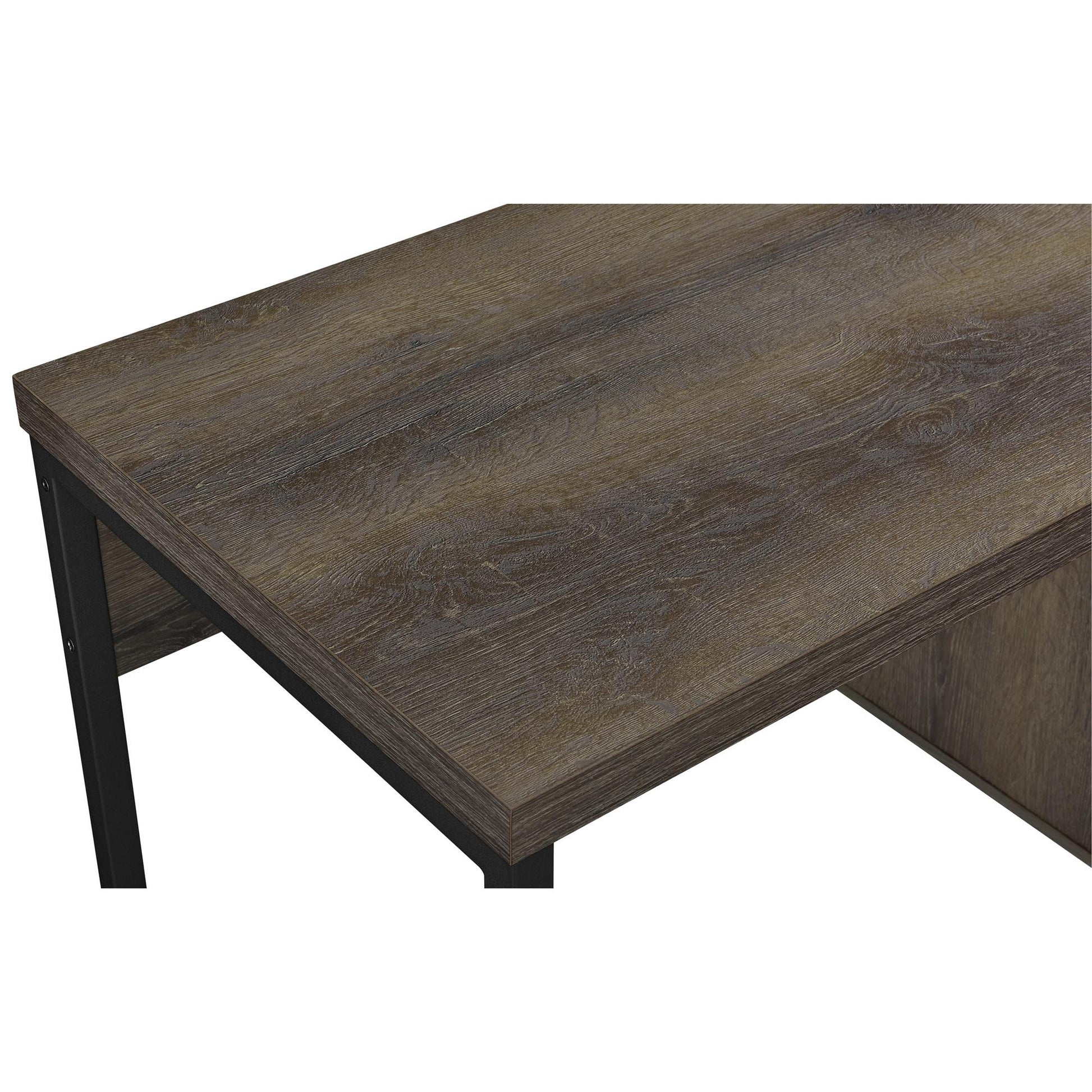 Candon Computer Desk with Filing Cabinet Drawer and Shelves - Medium Brown