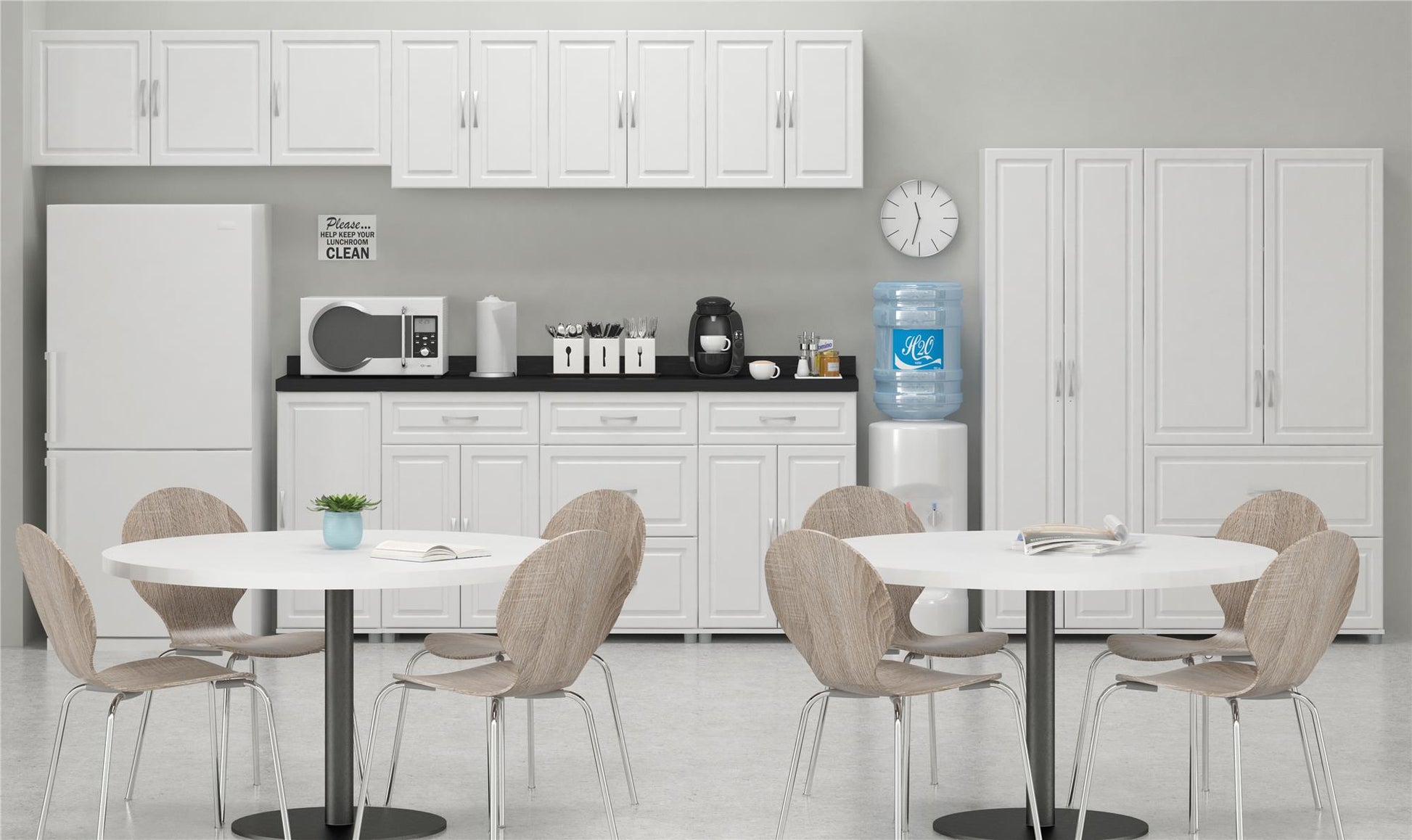 Kendall 16 Inch Multipurpose Storage Cabinet with 5 Shelves - White