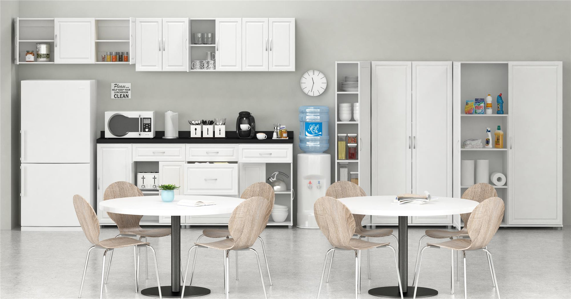 Kendall 16 Inch Multipurpose Storage Cabinet with 5 Shelves - White