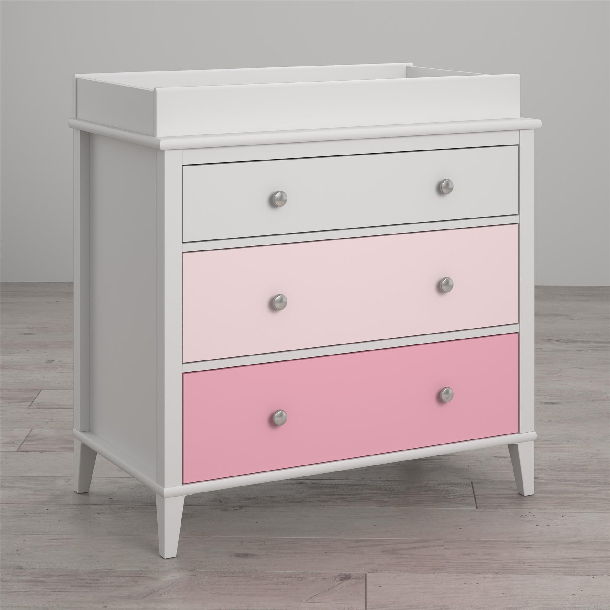 Monarch Hill Poppy 3 Drawer Changing Table with 2 Sets of Knobs - Pink