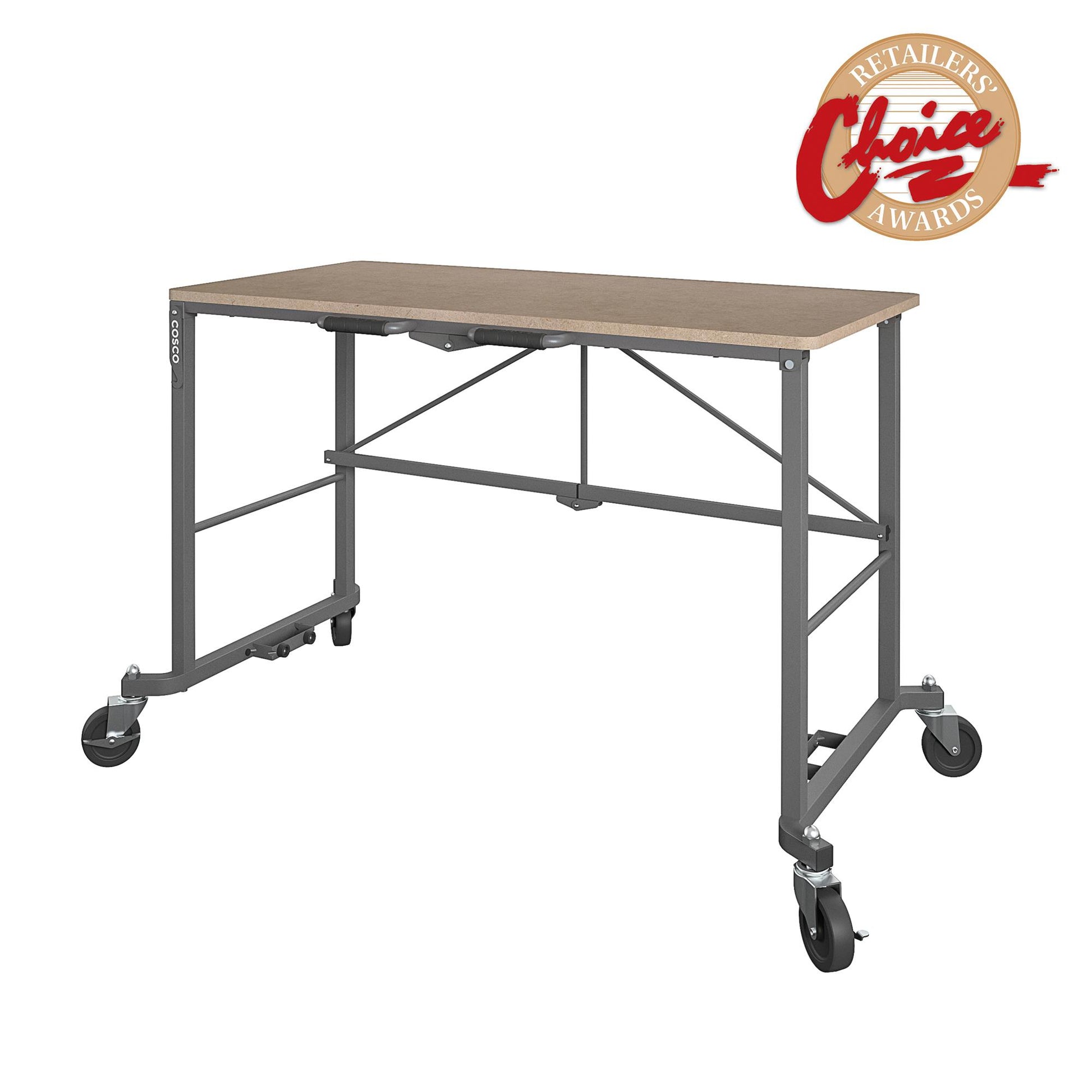 Smartfold Portable Folding Work Desk with 350 lb Weight Capacity - Tan