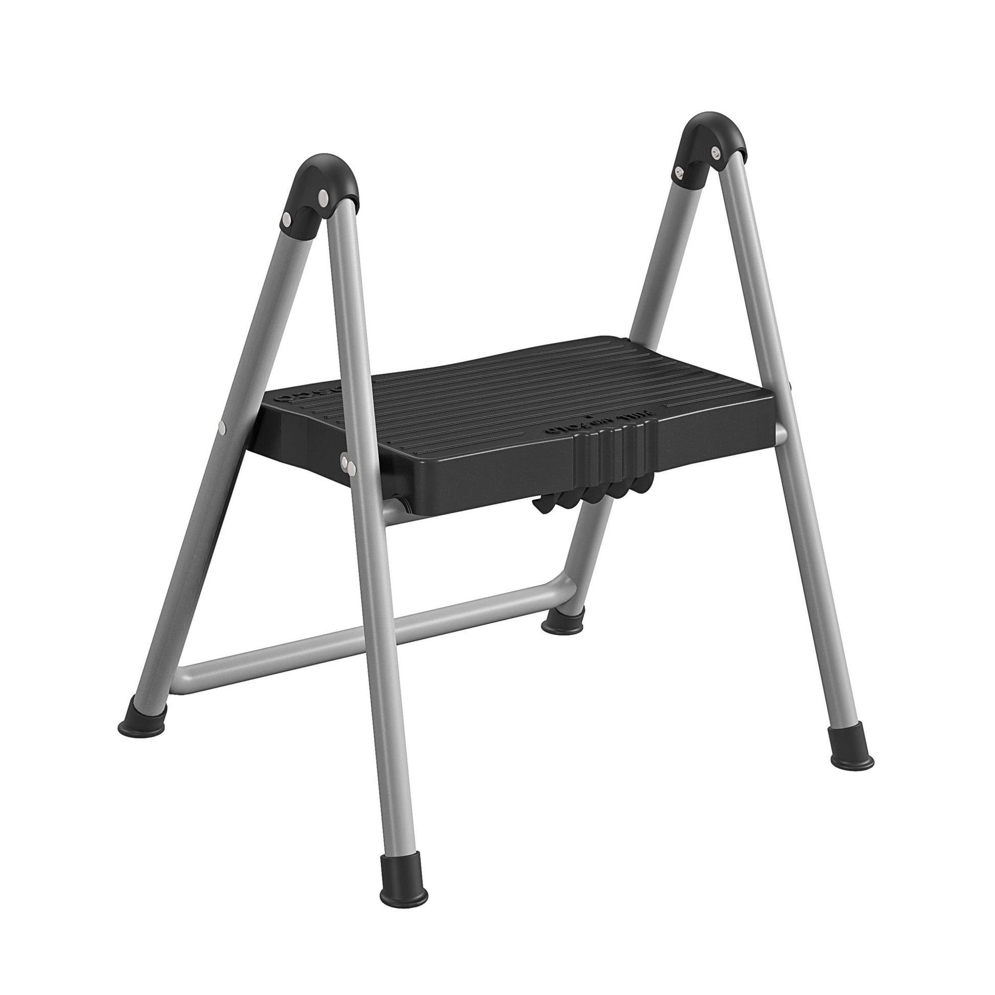 1 Step Steel Step Stool with 200 lb Weight Capacity - Platinum/Black - 1 Step 