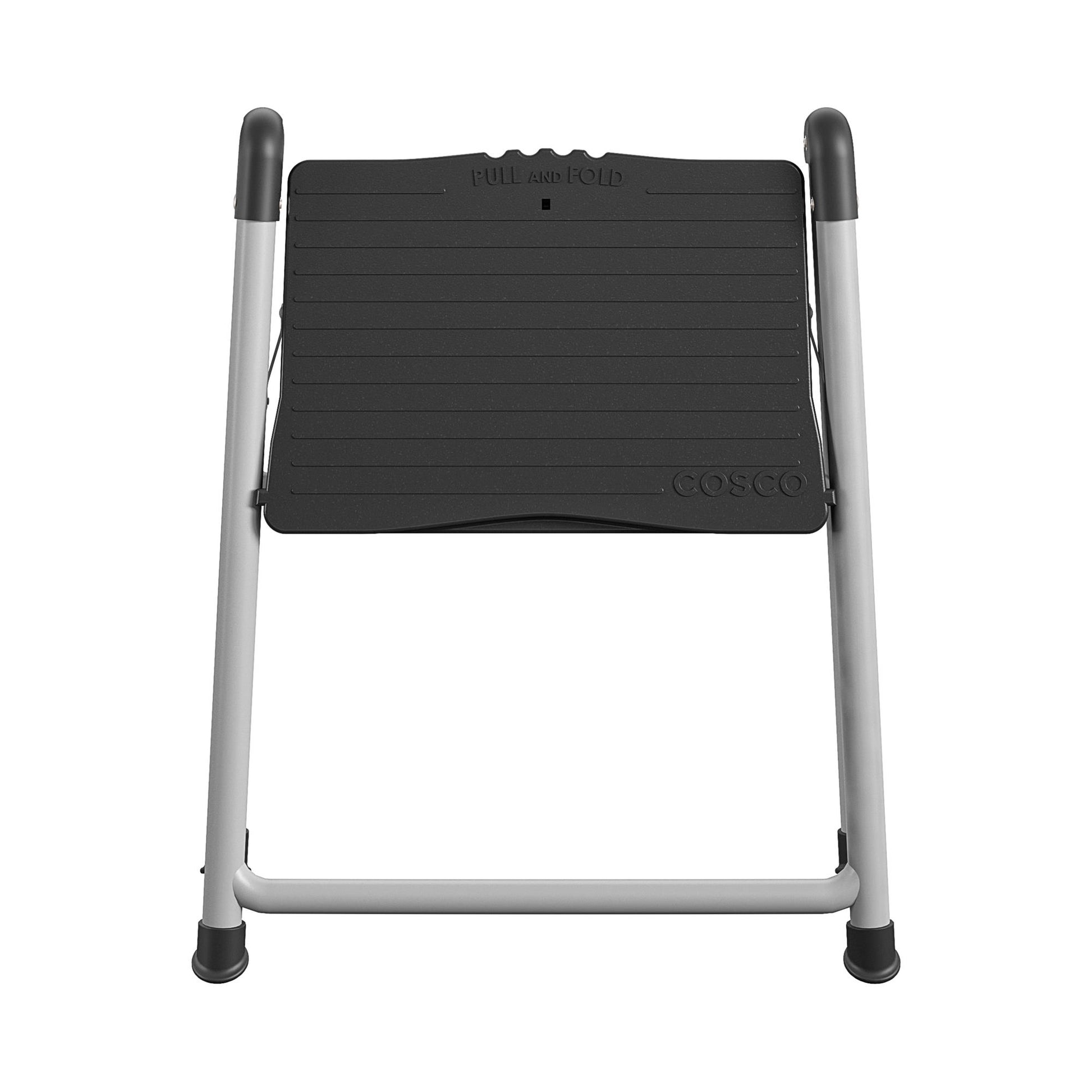 1 Step Steel Step Stool with 200 lb Weight Capacity - Platinum/Black - 1 Step 